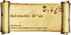 Dolinszki Éva névjegykártya