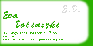 eva dolinszki business card